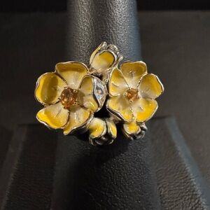 JAI Yellow Cherry Blossom Ring.  Size 8